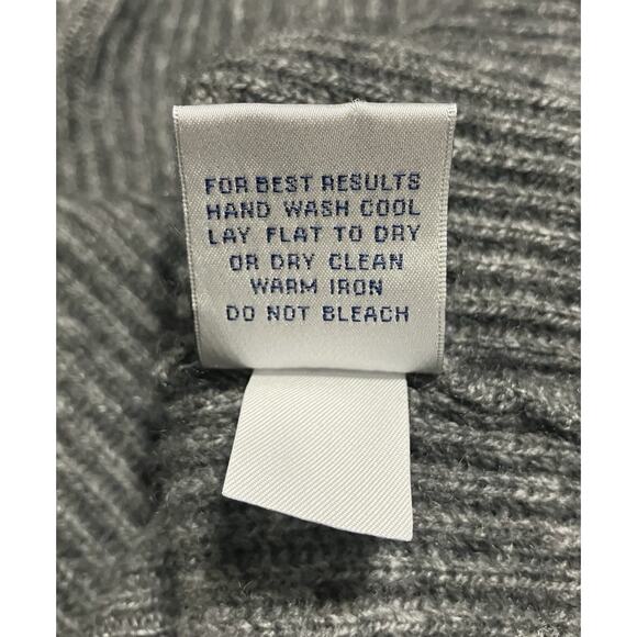 Mens Peter Millar Long Sleeve Sweater Collar Elbow Pads Wool Yak Cashmere Gray L - Picture 6 of 14